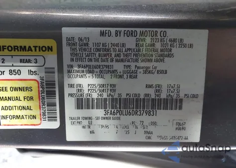 2013 Ford Fusion Hybrid Se z USA, uszkodzony, nr VIN 3FA6P0LU6DR379831